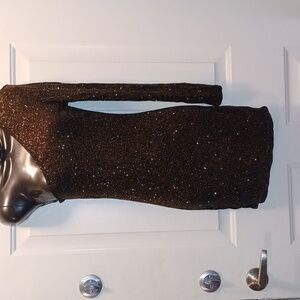 ASOS Black and Gold Dress, One Sleeve, Size 4